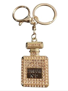 Parfum No.5 Goldtone Crystal Bottle Bag Charm/Keychain